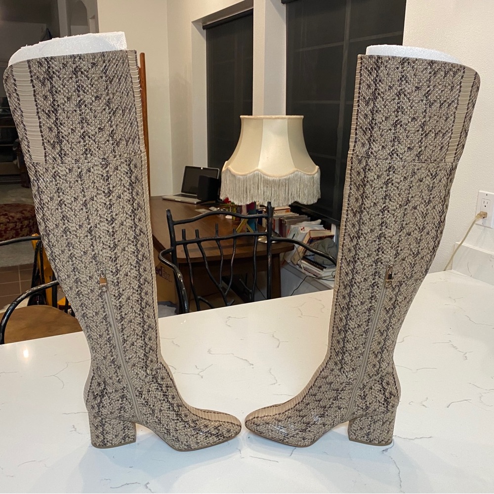 Vince Camuto Snakeskin Print Thigh High Boots - Picture 3 of 6
